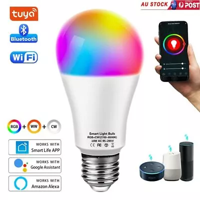 WiFi Smart E27 15W LED Light Bulb RGBW Globe Color Lamp For Alexa Google Home • $8.54