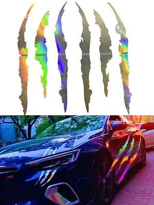 2 Pcs Monster Claw Scratch Decal Reflective Sticker For Car Headlight Decor US • $6.99