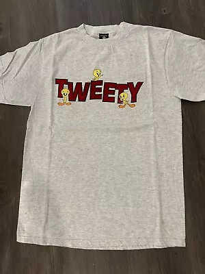 Vintage Warner Bros Tweety Velvet Print Name T Shirt Size L • $15