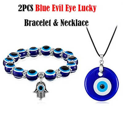 $3.53 • Buy Turkish Blue Evil Eye Lucky Pendant Necklace Bracelet Charm Women Men Jewellery