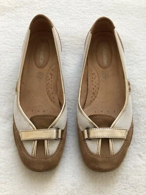 £13.50 • Buy NWOB NATURALIZER Tan Suede Gold Leather Ballerinas Size UK 4 EU 37 Pumps Flats
