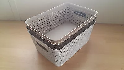 £6.91 • Buy Rattan Large Style Storage Basket Assorted Colours Beige Brown White Cheap!