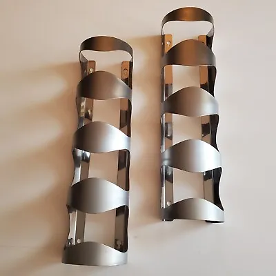 (2) IKEA Wine Rack 4 Bottle Holders (8 Total) Stainless Steel Wall 21152 • £42.75