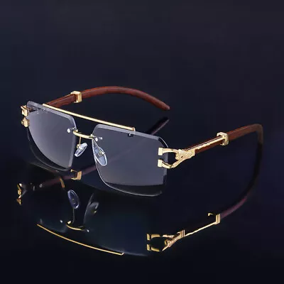 Fashion Pilot Sunglasses Mens Women Luxury Gold Rimless Hip Hop Shades Glasses • $9.69