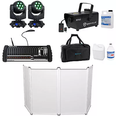 2 American DJ VIZI HEX WASH 7 Wireless DMX Moving Head Lights+Control+Facade+Bag • $2159.98