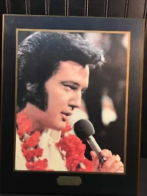 VTG ELVIS PRESLEY Lacquered Picture Plaque Wall Art Aloha Hawaii 14.5IN X 18IN • $53.99