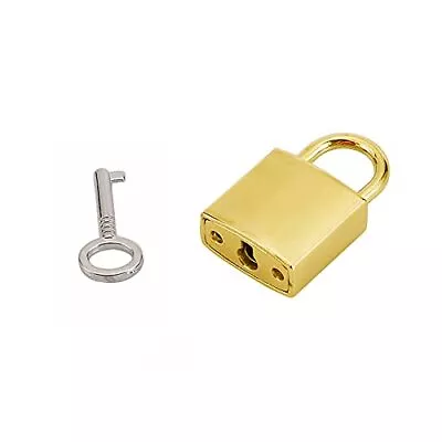 Mini Metal Lock Zinc Replacement Padlock With 3 Keys Mirror Glossy Gold • $11.55