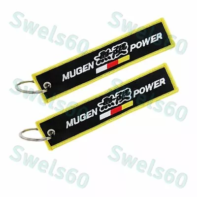 Double Side Embroidered Key Tag Jdm Mugen Power Keychain Cell Holders Keyring X2 • $12.99