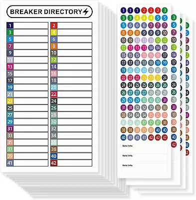 16 Sheets Breaker Panel Labels Electrical Box Sticker Numbers Sticker Waterproof • $11.77