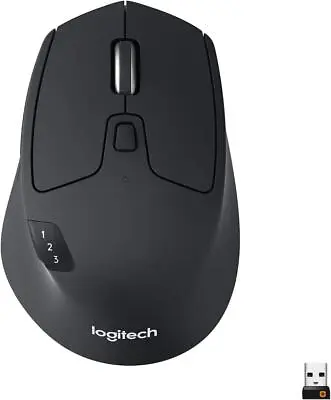 Logitech M720 Triathlon Bluetooth USB Unifying Wireless Mouse Grey New • £54.99