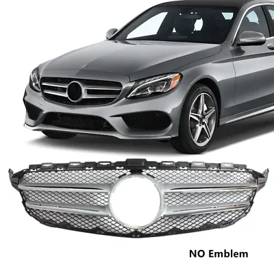 For 2015-2018 Mercedes W205 C Class Front Bumper Chrome Grille Radiator Grill • $86.78