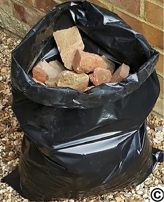 50 X Extra Large Black Builders Rubble Waste Sacks Bags Heavy Duty Garden Refuse • £13.55