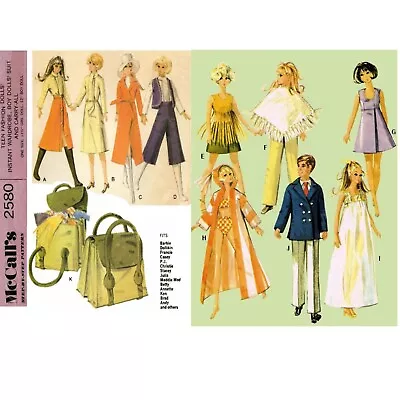 McCall's 2580 Barbie  & Ken Doll Clothes And Carry All Vintage Pattern • $9.95