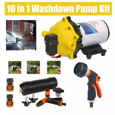 6.6GPM Washdown Pump Kit 12V Wash Pump W/ Hose Nozzle For Caravan RV Marine Boat • $118.85