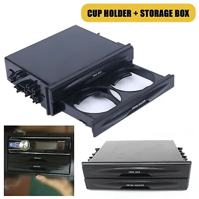 NEW Double Din Dash Radio Installation Pocket Cup Holder Storage Box Fit For Car • $18.04
