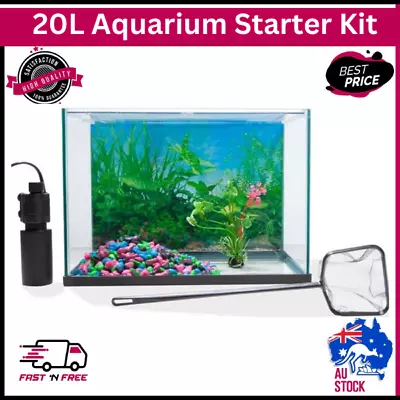 Aquarium Fish Tank Starter Kit Pack With Accessories And Free Shipping 20L AU • $47.79