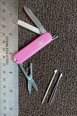 RASPBERRY SWISS ARMY VICTORINOX SIGNATURE ORIGINAL Pocket Knife MULTI TOOL SAK • $25