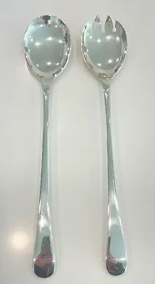 EPNS Made In England Serving Set Salad Servers Spoons Silver Plated (10791) • $18.95