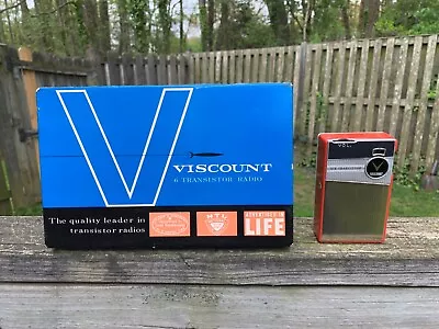 Vintage Viscount Model 611 Transistor Radio With Box Needs Work • $29.99