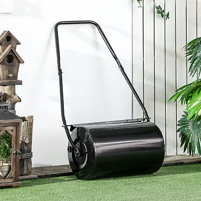 Garden Lawn Roller 38L Steel Push Grass Mower Scraper Water Sand Filled • £47.99