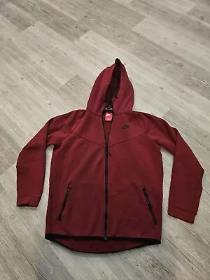 Men Nike Zip Up Sweater With Hoodie Size Large Maroon  • $13