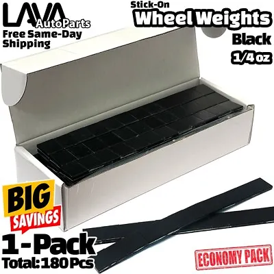 1 Box 1/4 Oz Black Wheel Weights Stick-on Adhesive Tape Total 180 Pcs Lead-Free • $18.99