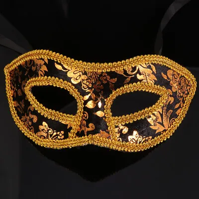  Man Rhinestone Masquerade Plastic Costume Unisex Retro Mask • £7.09