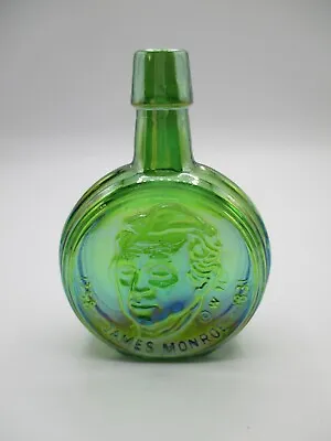 $4.99 • Buy Wheaton Mini Presidential Bottle, Green Carnival Glass, James Monroe  1971
