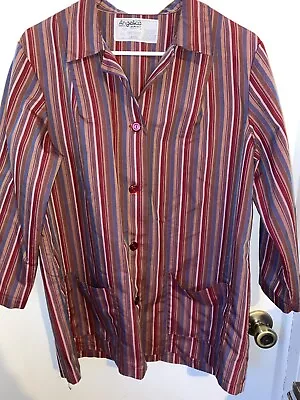 Vintage Angelica Uniform Group Long Sleeve Striped Button Up • $25