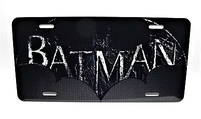 Batman Metal Car License Plate Autotag. Carbon Fiber Look Background • $14.95