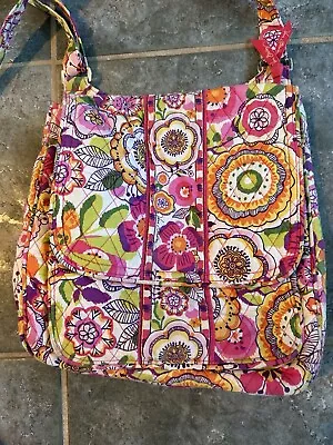 Vera Bradley Clementine Saddle Hipster Crossbody Bag Pink Flower Pattern • $9.99