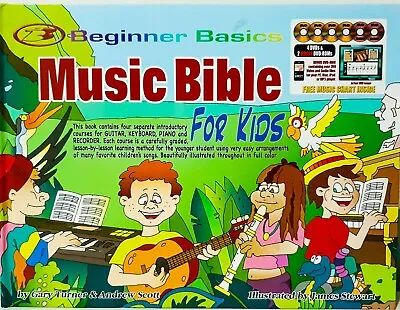 Learn To Play Acoustic Guitar - Music Bible For Kids Tutor Book & 6 DVDs !~ • £24.99