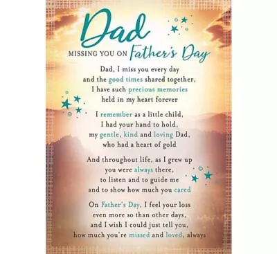 Beautiful Verse Fathers Day Graveside Memorial Funeral Remembrance Cards. • £2.69