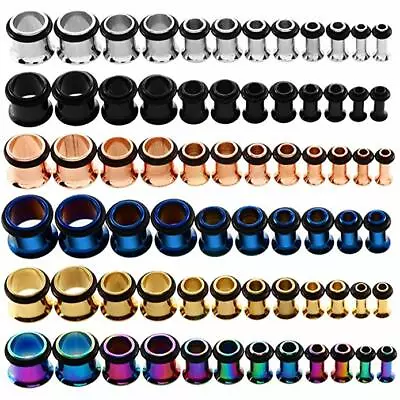 £2.85 • Buy Stainless Steel Single Flare Ear Tunnels O-RING Stretchers Tapers Plug 3-14mm