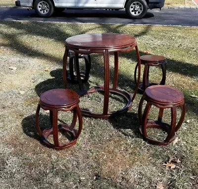 $14500 • Buy Chinese Old Or Antique Hardwood Table And Stools Barrel Form