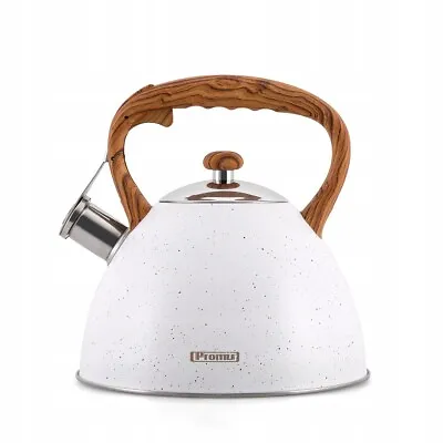 £26 • Buy Kettle Whistling Stainless Steel 3 L Stove Teapot Induction Gas White Marbled
