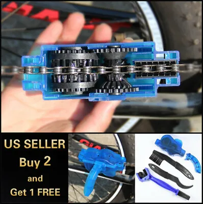 Bicycle Chain Cleaner Kit Bike Wash Tool Cycling Scrubber Cleaning Brushes Wheel • $8.88