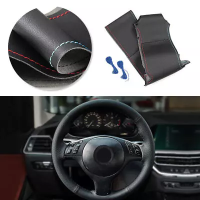 M-Stitch Steering Wheel Leather Cover For BMW 3 5 Series E46 E39 M3 M5 M Sport • $21.44