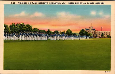 Vtg Virginia Military Institute Dress Review Parade Ground Lexington VA Postcard • $15.99