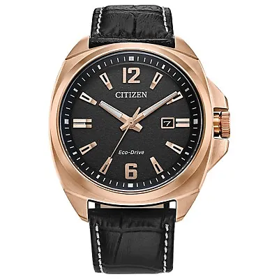 Citizen Eco-Drive Men's Sport Luxury Black Gold Calendar Watch 42MM AW1723-02E • $148.99