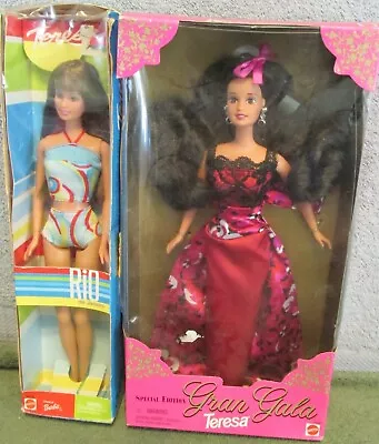1996 Barbie Friend Teresa Gran Gala & 2002 Rio Teresa Dolls~NRFB~Minor Box Wear • $9.99