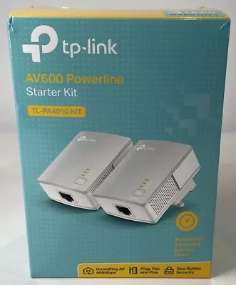 TP-Link AV600 HomePlug Powerline Starter Kit 600Mbps LAN Ethernet TL-PA4010KIT • £22.99