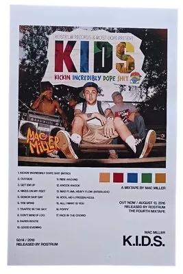 The Late Mac Miller K.I.D.S. 2018 Rostrum Tracklist Album Cover Poster Music   • $24.99