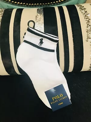 New Ralph Lauren White 3 Pack Of Polo Horse Sports Socks • £18.50