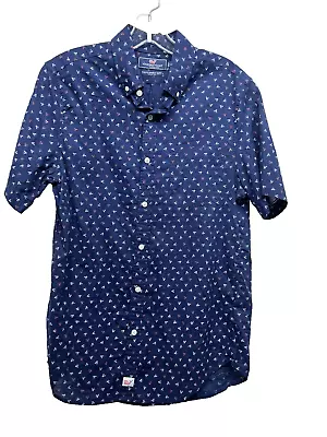 Vineyard Vines Mens Small Slim Fit Murray Blue Cotton Shirt (F4) • $10.79