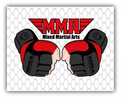 MMA Mixed Martial Arts Hands Car Bumper Sticker Decal • $2.75