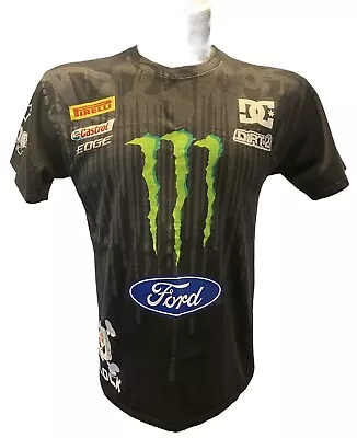 DC Monster Energy Ken BLOCK #43 Rare Black Front & Back Graphic T-Shirt Men Sz M • $45