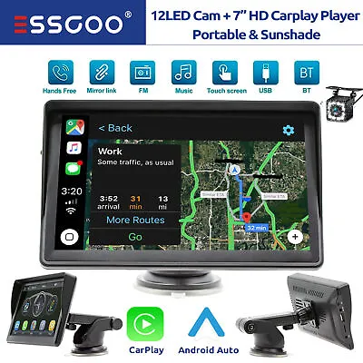 7  Portable Apple Carplay Radio Car Stereo Bluetooth HD Touch Screen GPS+ Camera • $50.17