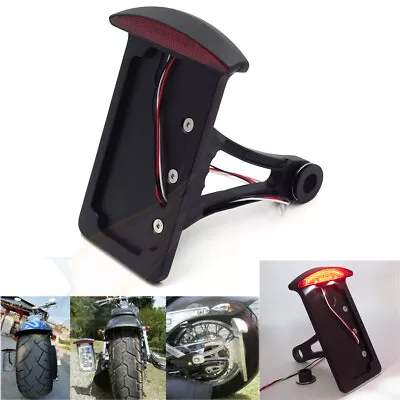License Plate Assembly LED Tail Brake Light To Side Mounted Verticle Motorcycle • $41.21