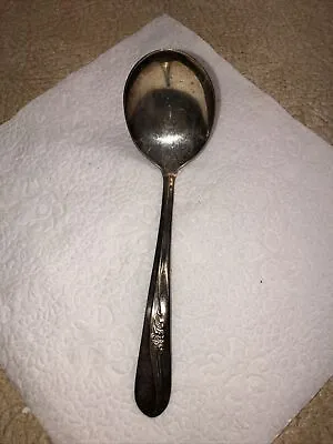 H&T Mfg Co. Silver Plate Condiment Serving Spoon Ladle 1940 Meadow Flower • $9